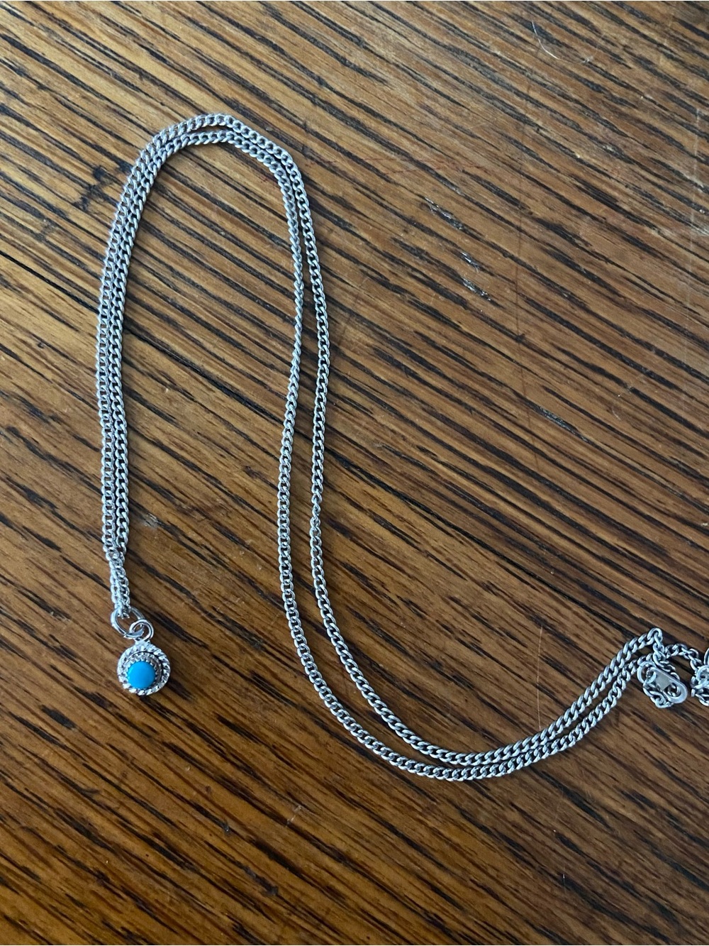 Sterling Silver Necklace with Turquoise Pendant - Women Jewelry